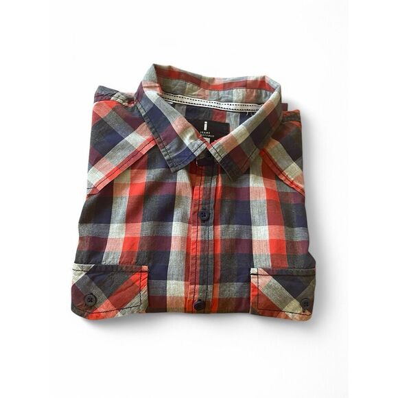 Buffalo Jeans Men’s Shirt L Cotton Red Plaid Long Sleeve Button Up Excellent Con - Picture 5 of 10